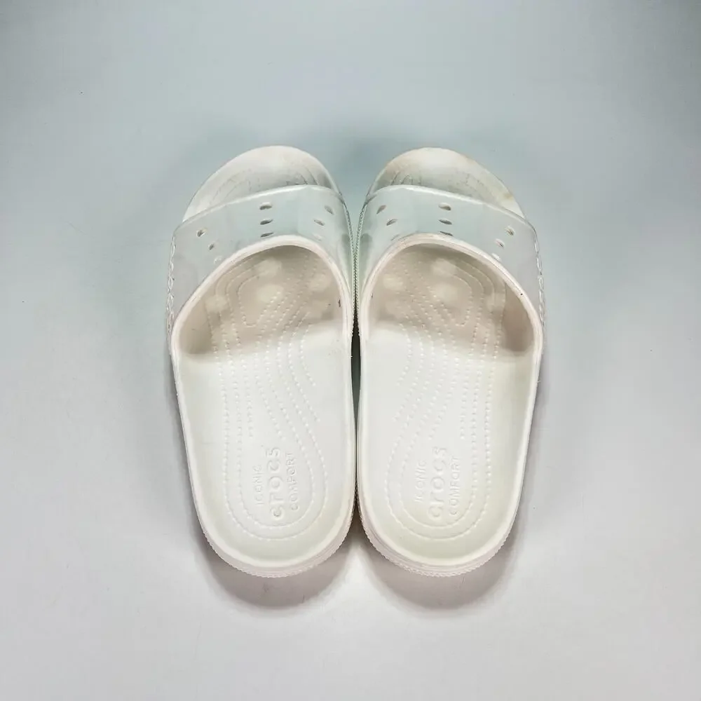 Crocs Baya II Slides Lightweight Comfort Sandals 208215 Men’s Size 8 White